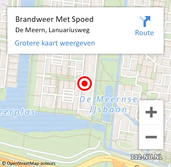 Locatie op kaart van de 112 melding: Brandweer Met Spoed Naar De Meern, Lanuariusweg op 11 augustus 2024 22:00