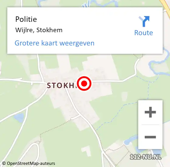 Locatie op kaart van de 112 melding: Politie Wijlre, Stokhem op 11 augustus 2024 22:19