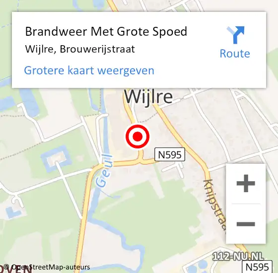 Locatie op kaart van de 112 melding: Brandweer Met Grote Spoed Naar Wijlre, Brouwerijstraat op 11 augustus 2024 22:20