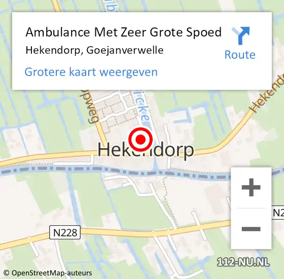 Locatie op kaart van de 112 melding: Ambulance Met Zeer Grote Spoed Naar Hekendorp, Goejanverwelle op 11 augustus 2024 23:16