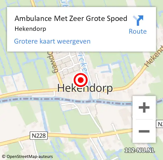 Locatie op kaart van de 112 melding: Ambulance Met Zeer Grote Spoed Naar Hekendorp op 11 augustus 2024 23:16