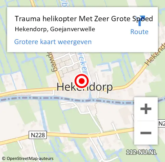 Locatie op kaart van de 112 melding: Trauma helikopter Met Zeer Grote Spoed Naar Hekendorp, Goejanverwelle op 11 augustus 2024 23:19