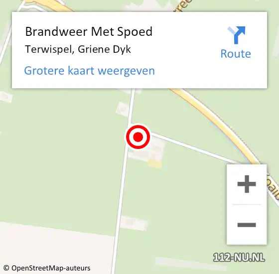 Locatie op kaart van de 112 melding: Brandweer Met Spoed Naar Terwispel, Griene Dyk op 12 augustus 2024 00:20