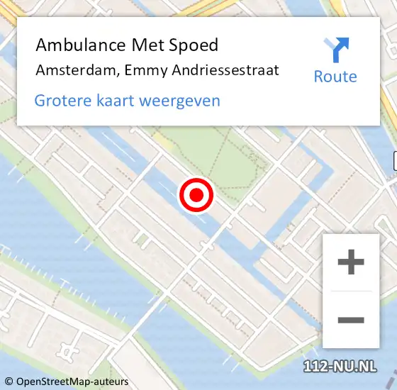 Locatie op kaart van de 112 melding: Ambulance Met Spoed Naar Amsterdam, Emmy Andriessestraat op 12 augustus 2024 00:59