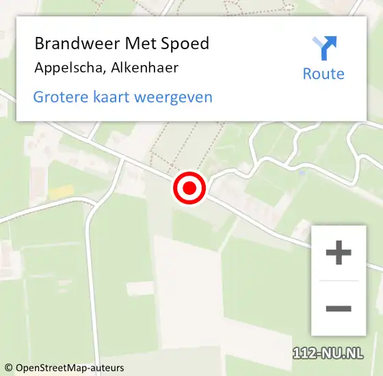 Locatie op kaart van de 112 melding: Brandweer Met Spoed Naar Appelscha, Alkenhaer op 12 augustus 2024 00:59