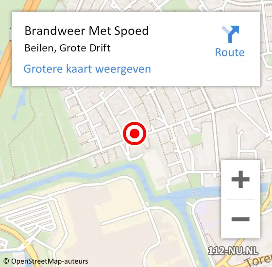 Locatie op kaart van de 112 melding: Brandweer Met Spoed Naar Beilen, Grote Drift op 12 augustus 2024 03:53