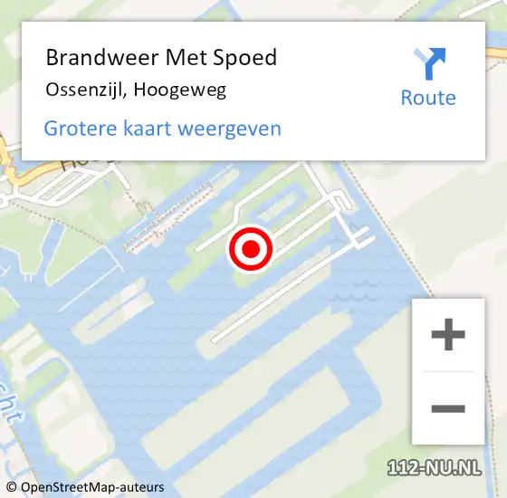 Locatie op kaart van de 112 melding: Brandweer Met Spoed Naar Ossenzijl, Hoogeweg op 12 augustus 2024 05:50