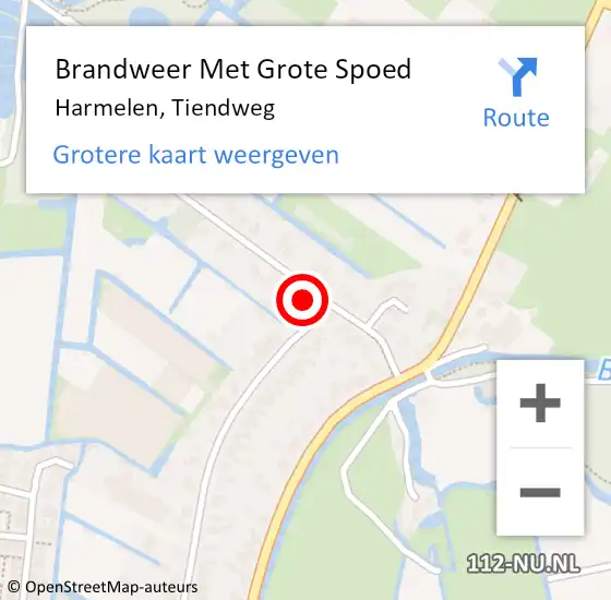 Locatie op kaart van de 112 melding: Brandweer Met Grote Spoed Naar Harmelen, Tiendweg op 12 augustus 2024 07:14