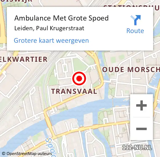 Locatie op kaart van de 112 melding: Ambulance Met Grote Spoed Naar Wassenaar, Paul Krugerstraat op 12 augustus 2024 07:22