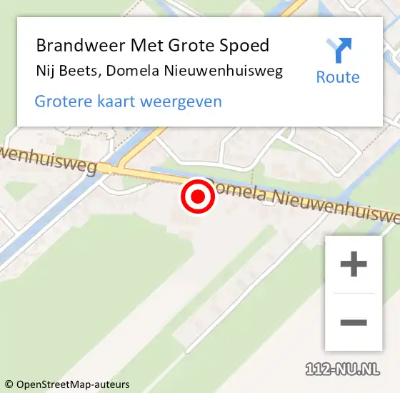 Locatie op kaart van de 112 melding: Brandweer Met Grote Spoed Naar Nij Beets, Domela Nieuwenhuisweg op 16 oktober 2014 07:20