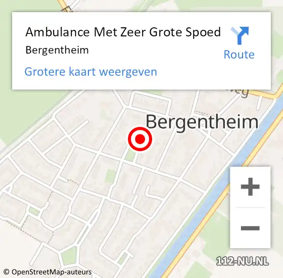 Locatie op kaart van de 112 melding: Ambulance Met Zeer Grote Spoed Naar Bergentheim op 12 augustus 2024 08:21