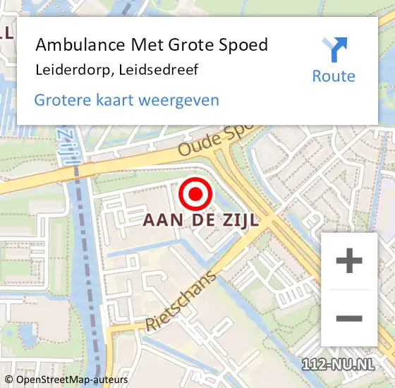 Locatie op kaart van de 112 melding: Ambulance Met Grote Spoed Naar Leiderdorp, Leidsedreef op 12 augustus 2024 08:59