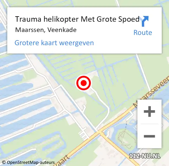 Locatie op kaart van de 112 melding: Trauma helikopter Met Grote Spoed Naar Maarssen, Veenkade op 12 augustus 2024 09:50