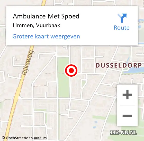 Locatie op kaart van de 112 melding: Ambulance Met Spoed Naar Limmen, Vuurbaak op 12 augustus 2024 09:55