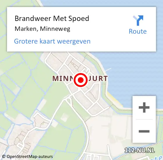 Locatie op kaart van de 112 melding: Brandweer Met Spoed Naar Marken, Minneweg op 12 augustus 2024 10:36