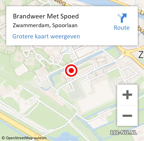 Locatie op kaart van de 112 melding: Brandweer Met Spoed Naar Zwammerdam, Spoorlaan op 12 augustus 2024 10:51