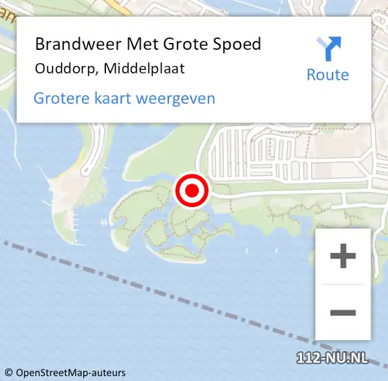 Locatie op kaart van de 112 melding: Brandweer Met Grote Spoed Naar Ouddorp, Middelplaat op 12 augustus 2024 11:36