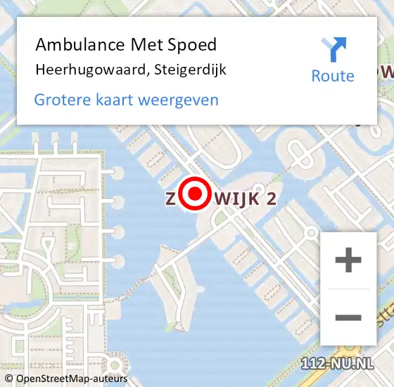 Locatie op kaart van de 112 melding: Ambulance Met Spoed Naar Heerhugowaard, Steigerdijk op 12 augustus 2024 11:52