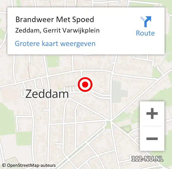 Locatie op kaart van de 112 melding: Brandweer Met Spoed Naar Zeddam, Gerrit Varwijkplein op 12 augustus 2024 12:06