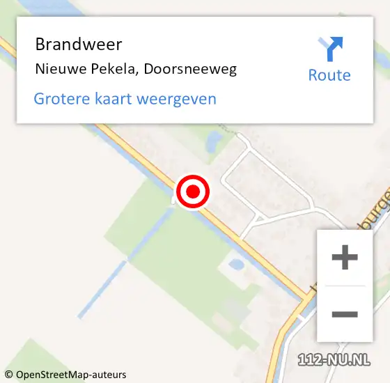 Locatie op kaart van de 112 melding: Brandweer Nieuwe Pekela, Doorsneeweg op 12 augustus 2024 12:19