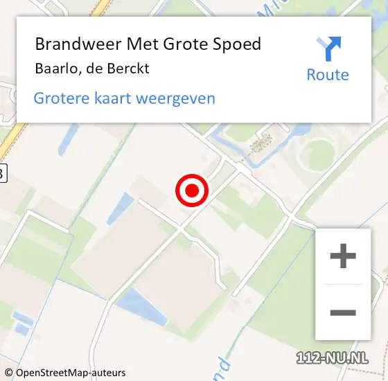 Locatie op kaart van de 112 melding: Brandweer Met Grote Spoed Naar Baarlo, de Berckt op 12 augustus 2024 12:37