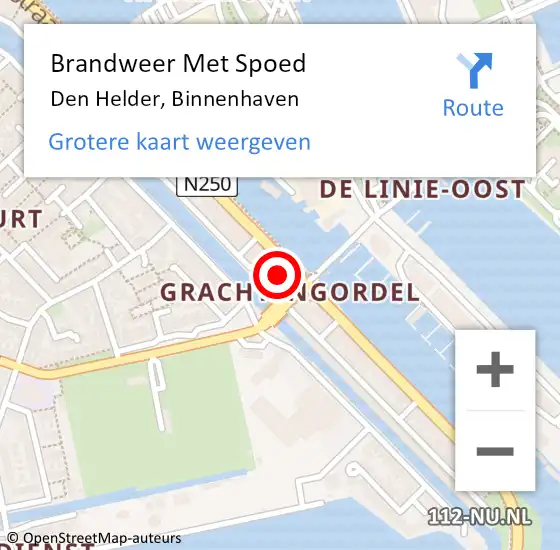 Locatie op kaart van de 112 melding: Brandweer Met Spoed Naar Den Helder, Binnenhaven op 12 augustus 2024 13:02