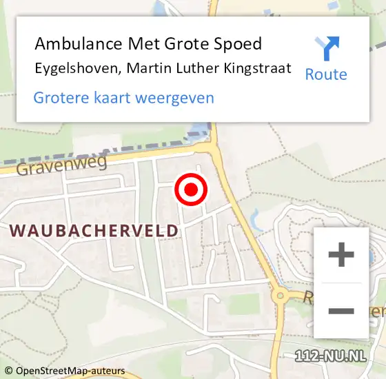 Locatie op kaart van de 112 melding: Ambulance Met Grote Spoed Naar Eygelshoven, Martin Luther Kingstraat op 16 oktober 2014 08:01