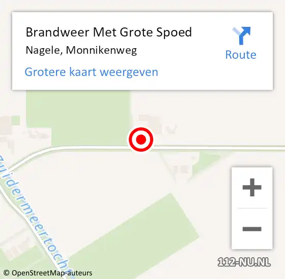 Locatie op kaart van de 112 melding: Brandweer Met Grote Spoed Naar Nagele, Monnikenweg op 12 augustus 2024 14:07