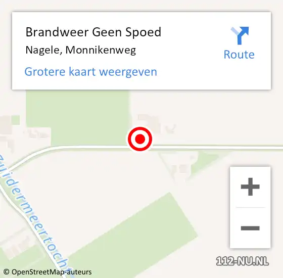 Locatie op kaart van de 112 melding: Brandweer Geen Spoed Naar Nagele, Monnikenweg op 12 augustus 2024 14:08