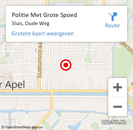 Locatie op kaart van de 112 melding: Politie Met Grote Spoed Naar Sluis, Oude Weg op 12 augustus 2024 14:18