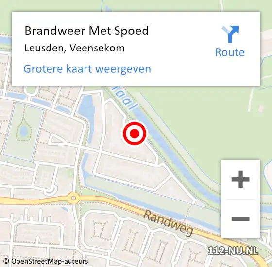 Locatie op kaart van de 112 melding: Brandweer Met Spoed Naar Leusden, Veensekom op 12 augustus 2024 14:27