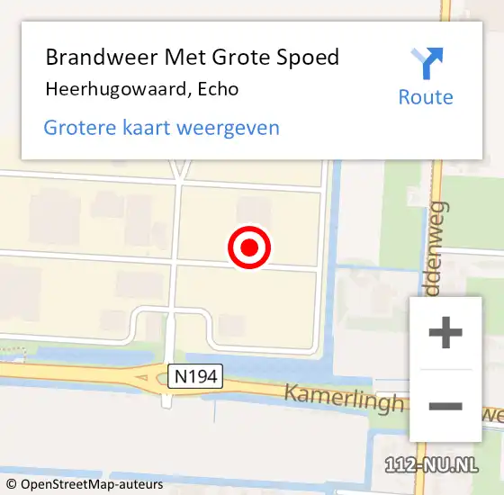 Locatie op kaart van de 112 melding: Brandweer Met Grote Spoed Naar Heerhugowaard, Echo op 12 augustus 2024 14:29