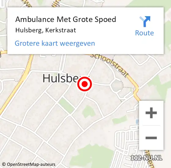 Locatie op kaart van de 112 melding: Ambulance Met Grote Spoed Naar Hulsberg, Kerkstraat op 16 oktober 2014 08:13