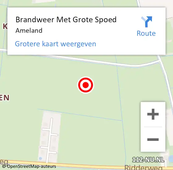 Locatie op kaart van de 112 melding: Brandweer Met Grote Spoed Naar Ameland op 12 augustus 2024 15:21