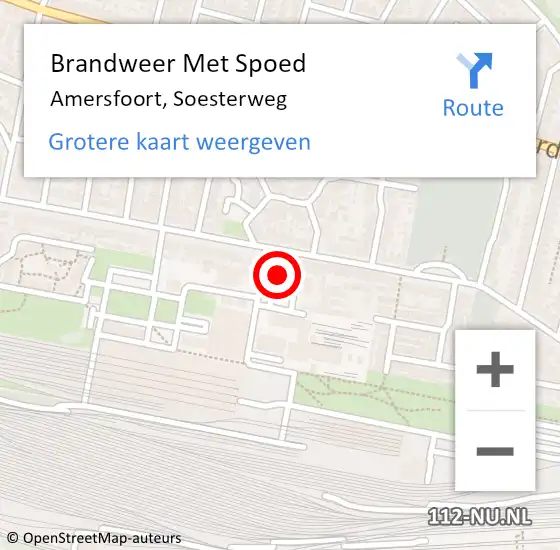 Locatie op kaart van de 112 melding: Brandweer Met Spoed Naar Amersfoort, Soesterweg op 12 augustus 2024 15:33