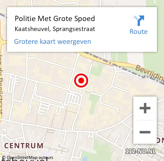 Locatie op kaart van de 112 melding: Politie Met Grote Spoed Naar Kaatsheuvel, Sprangsestraat op 12 augustus 2024 16:03