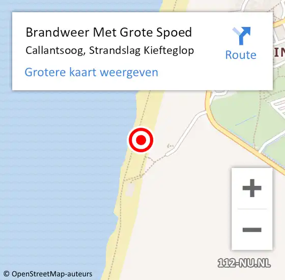 Locatie op kaart van de 112 melding: Brandweer Met Grote Spoed Naar Callantsoog, Strandslag Kiefteglop op 12 augustus 2024 16:25