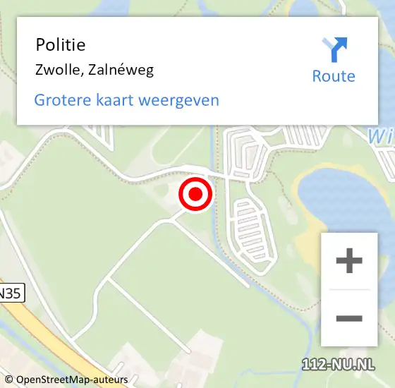 Locatie op kaart van de 112 melding: Politie Zwolle, Zalnéweg op 12 augustus 2024 17:01