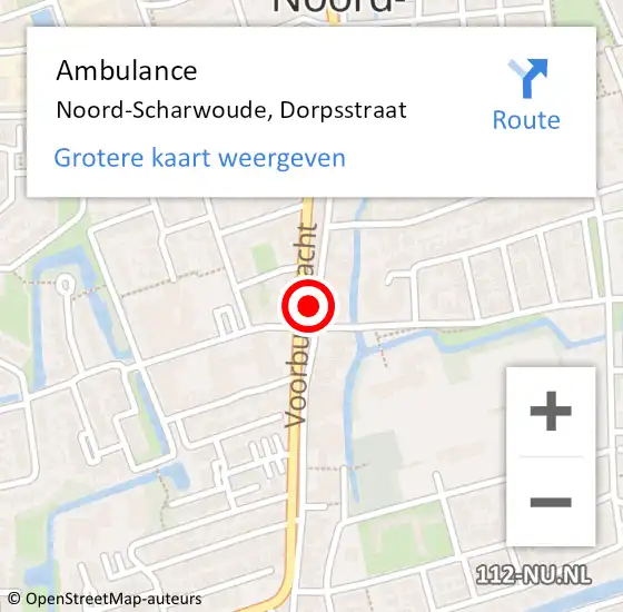 Locatie op kaart van de 112 melding: Ambulance Noord-Scharwoude, Dorpsstraat op 12 augustus 2024 17:30