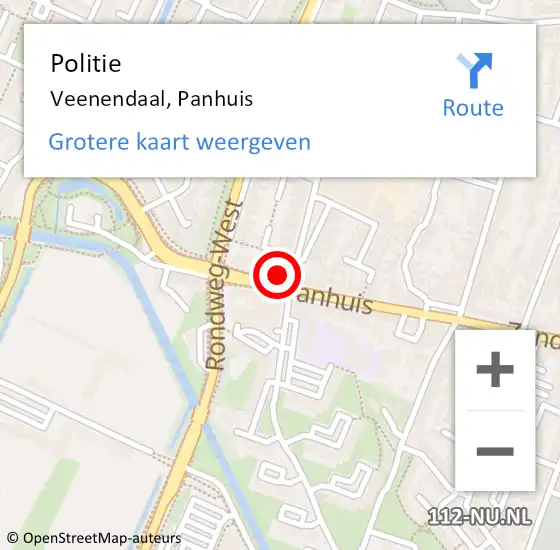 Locatie op kaart van de 112 melding: Politie Veenendaal, Panhuis op 12 augustus 2024 17:32