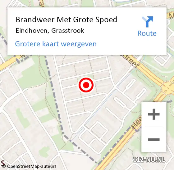 Locatie op kaart van de 112 melding: Brandweer Met Grote Spoed Naar Eindhoven, Grasstrook op 12 augustus 2024 18:10