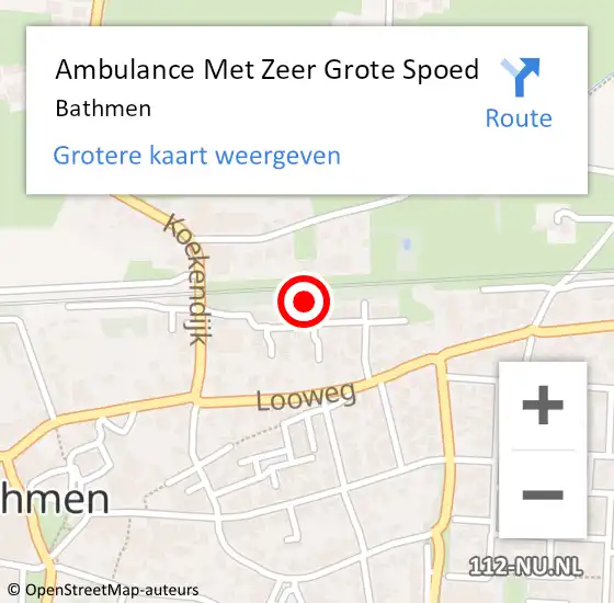 Locatie op kaart van de 112 melding: Ambulance Met Zeer Grote Spoed Naar Bathmen op 12 augustus 2024 18:20