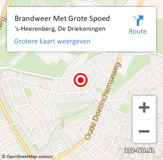 Locatie op kaart van de 112 melding: Brandweer Met Grote Spoed Naar 's-Heerenberg, De Driekoningen op 12 augustus 2024 19:15