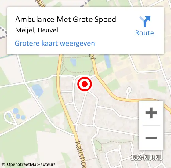 Locatie op kaart van de 112 melding: Ambulance Met Grote Spoed Naar Meijel, Heuvel op 17 oktober 2013 18:43