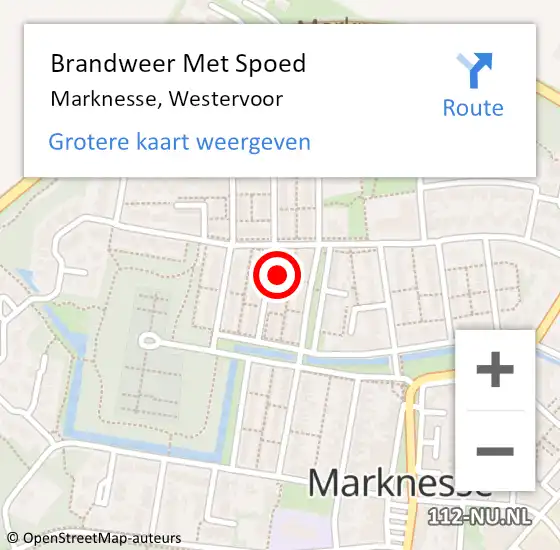 Locatie op kaart van de 112 melding: Brandweer Met Spoed Naar Marknesse, Westervoor op 12 augustus 2024 21:04