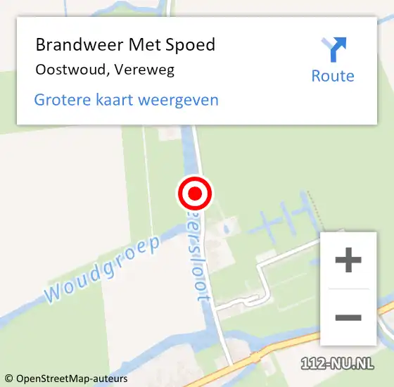 Locatie op kaart van de 112 melding: Brandweer Met Spoed Naar Oostwoud, Vereweg op 12 augustus 2024 21:24