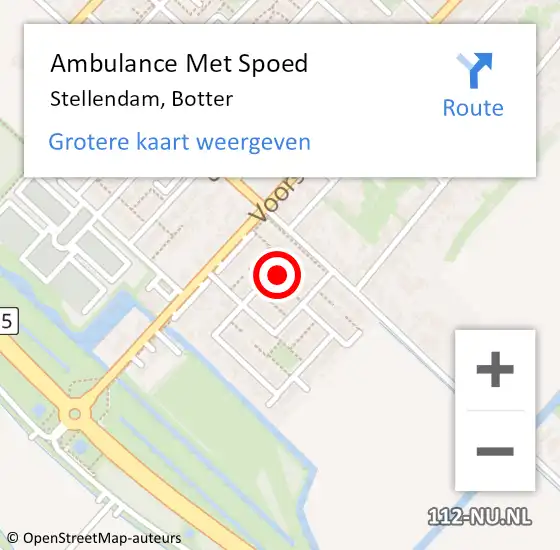 Locatie op kaart van de 112 melding: Ambulance Met Spoed Naar Stellendam, Botter op 12 augustus 2024 22:37