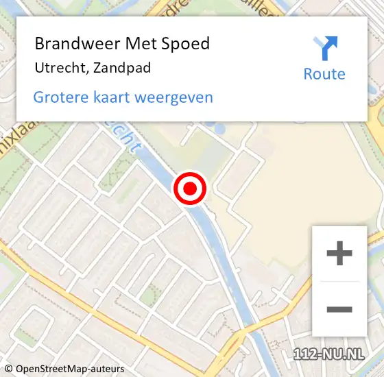 Locatie op kaart van de 112 melding: Brandweer Met Spoed Naar Utrecht, Zandpad op 12 augustus 2024 23:13