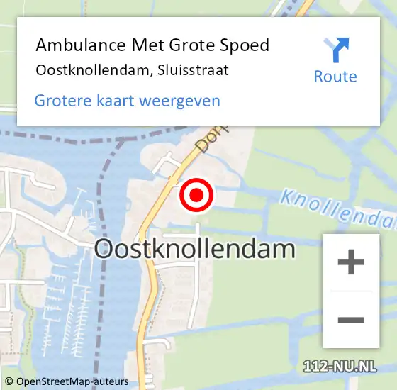 Locatie op kaart van de 112 melding: Ambulance Met Grote Spoed Naar Oostknollendam, Sluisstraat op 12 augustus 2024 23:59