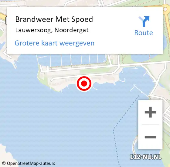 Locatie op kaart van de 112 melding: Brandweer Met Spoed Naar Lauwersoog, Noordergat op 13 augustus 2024 00:44